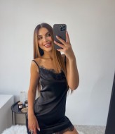 Шелковая ночнушка с кружевом LIB-8901A320