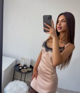 Шелковая ночнушка с кружевом LIB-8901A320