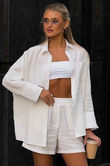 Костюм рубашка шорты лен SAP-030A490