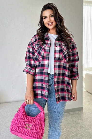 Клетчатая женская рубашка VK-043A400