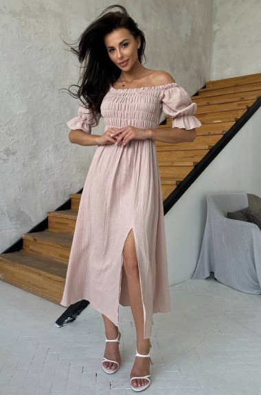 Платье миди с открытыми плечами IMMA-218A570