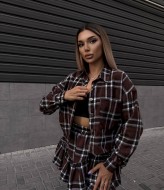 Костюм в клетку женский с юбкой  VM-10519A500