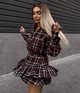 Костюм в клетку женский с юбкой  VM-10519A500