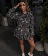 Костюм в клетку женский с юбкой  VM-10519A500