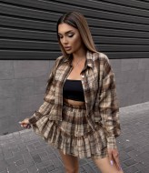 Костюм в клетку женский с юбкой  VM-10519A500