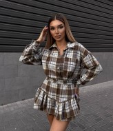 Костюм в клетку женский с юбкой  VM-10519A500