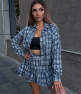Костюм в клетку женский с юбкой  VM-10519A500