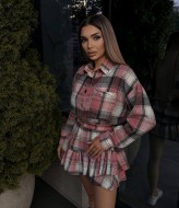 Костюм в клетку женский с юбкой  VM-10519A500