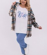 Спортивный костюм с рубашкой в клетку VIA-202A35 Спортивный костюм с рубашкой в клетку VIA-202A35