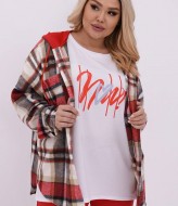 Спортивный костюм с рубашкой в клетку VIA-202A35