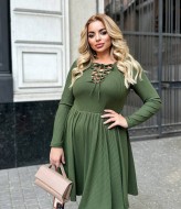 Трикотажное платье в рубчик  VIA-227A500 Трикотажное платье в рубчик  VIA-227A500