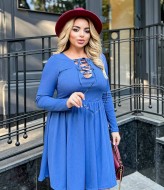 Трикотажное платье в рубчик  VIA-227A500 Трикотажное платье в рубчик  VIA-227A500