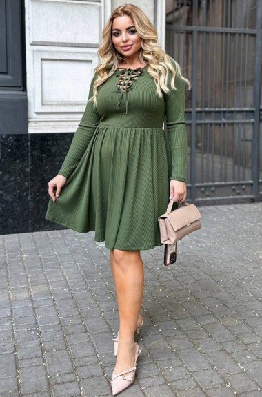 Трикотажное платье в рубчик  VIA-227A500 Трикотажное платье в рубчик  VIA-227A500