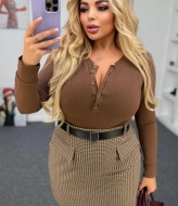 Трикотажний лонгслів з ґудзиками INS-460A450