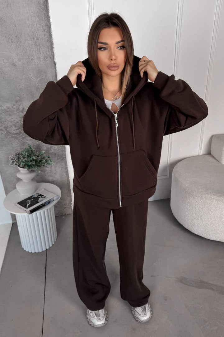 Теплый спортивный костюм женский на флисе VM-10523A550