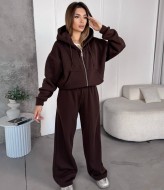 Теплый спортивный костюм женский на флисе VM-10523A550