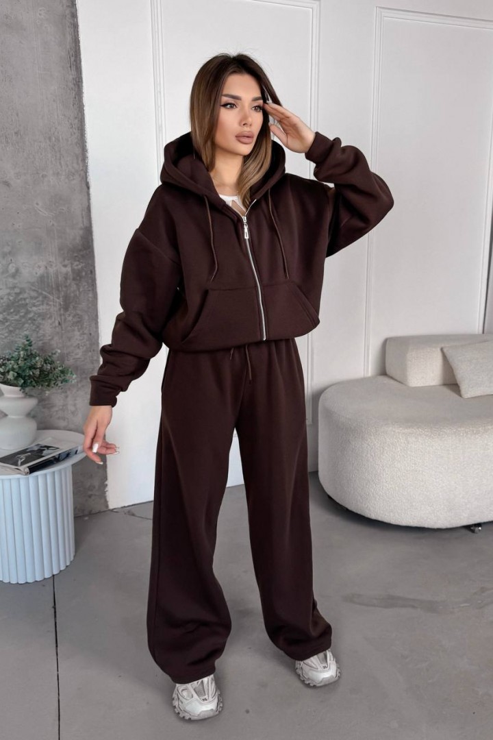 Теплый спортивный костюм женский на флисе VM-10523A550