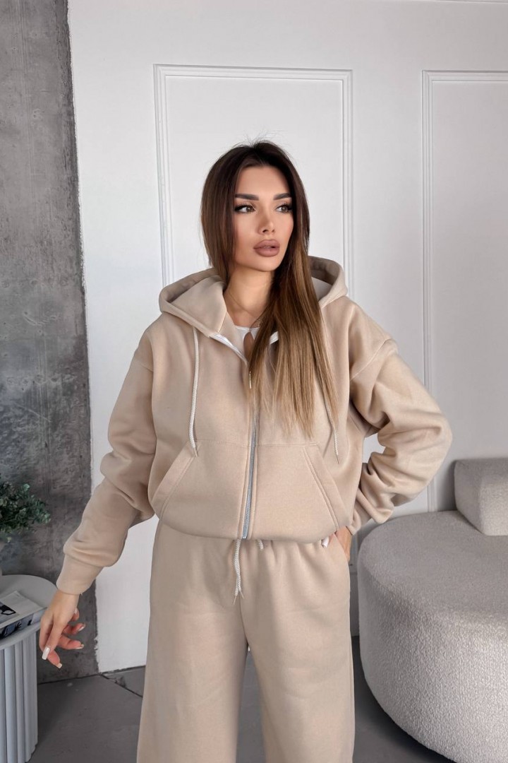 Теплый спортивный костюм женский на флисе VM-10523A550