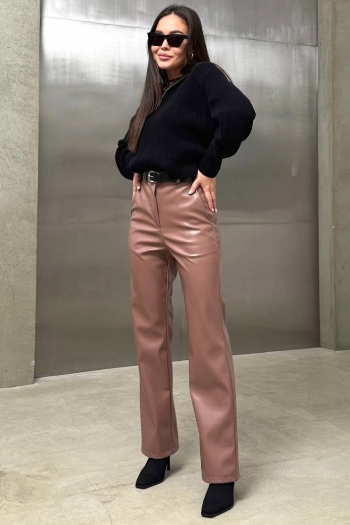 Шкіряні штани на флісі DMP-R667A280B320