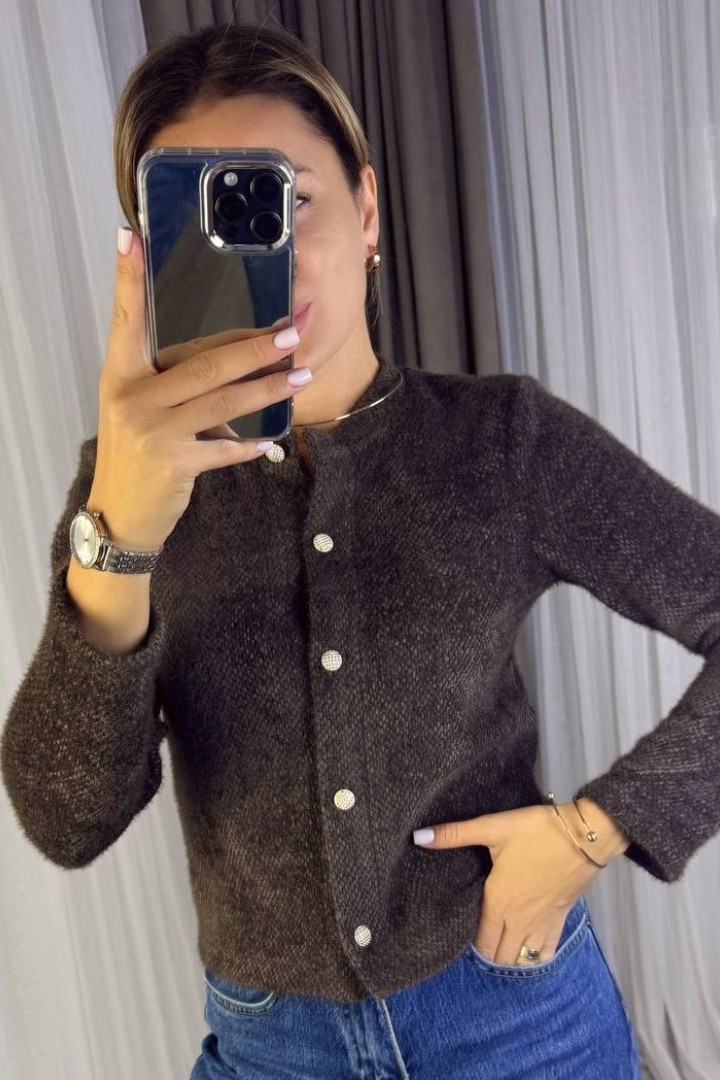 Ангоровая короткая кофта KG-182A420