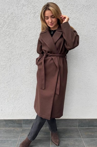 Пальто прямого кроя с поясом KG-818A1250 Пальто прямого кроя с поясом KG-818A1250