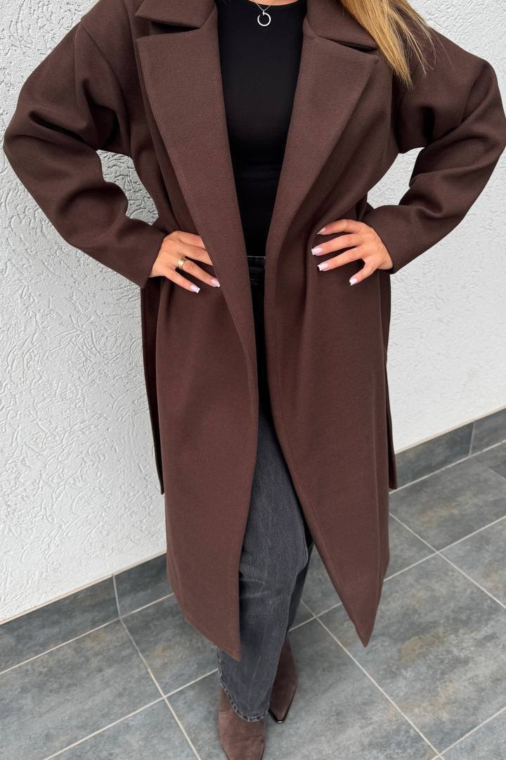 Пальто прямого кроя с поясом KG-818A1250