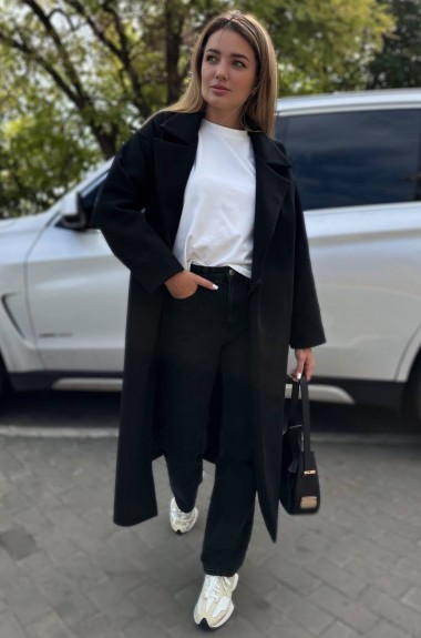 Пальто прямого кроя с поясом KG-818A1250 Пальто прямого кроя с поясом KG-818A1250