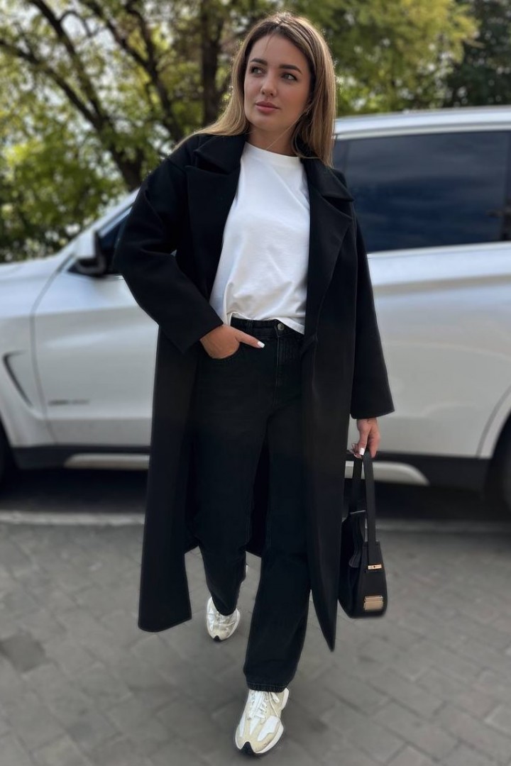 Пальто прямого кроя с поясом KG-818A1250