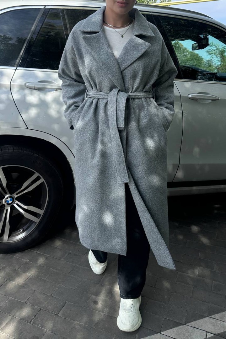 Пальто прямого кроя с поясом KG-818A1250