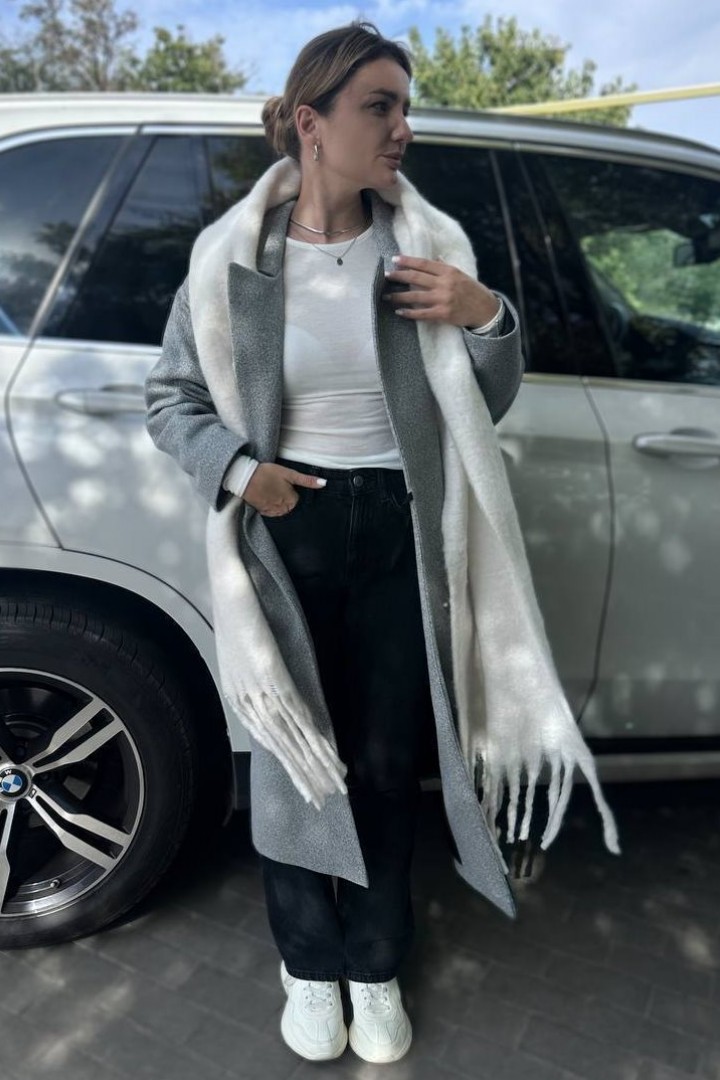 Пальто прямого кроя с поясом KG-818A1250