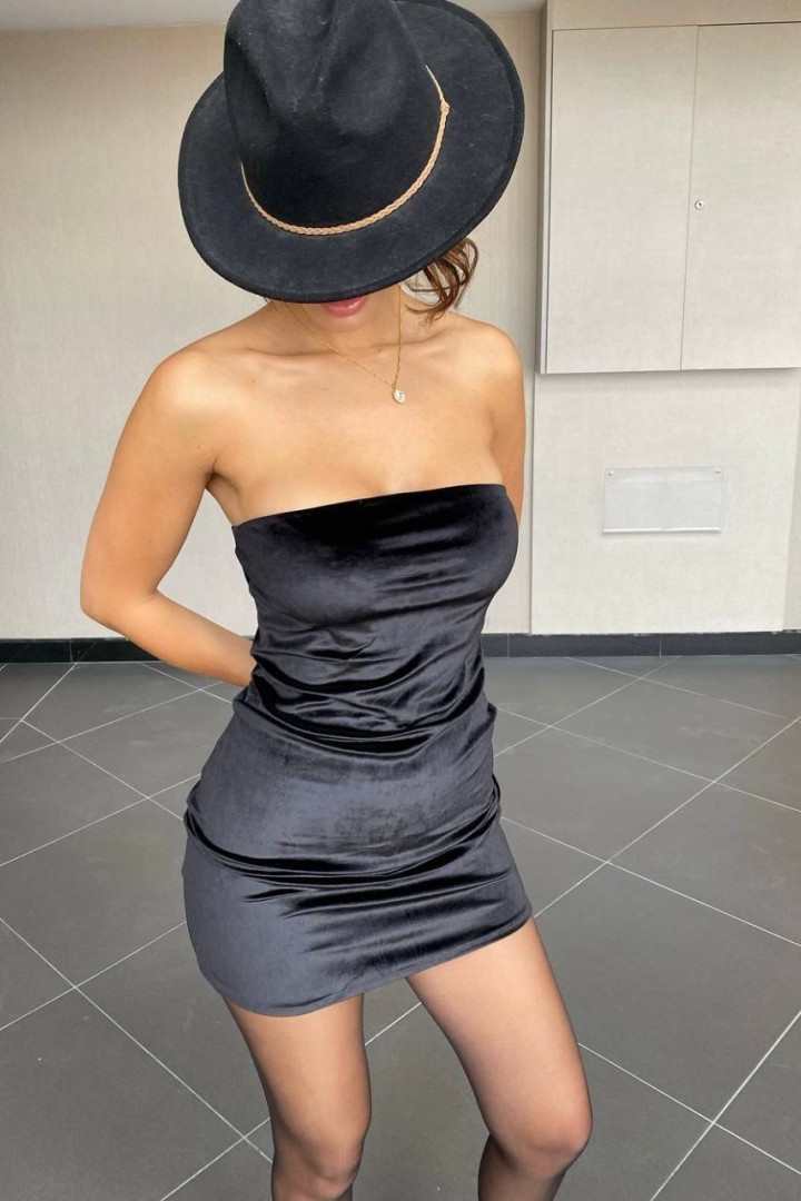 Бархатное мини платье DMP-A366A200