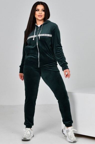 Велюровый спортивный костюм со стразами NJ-OYO-1041.543A1650