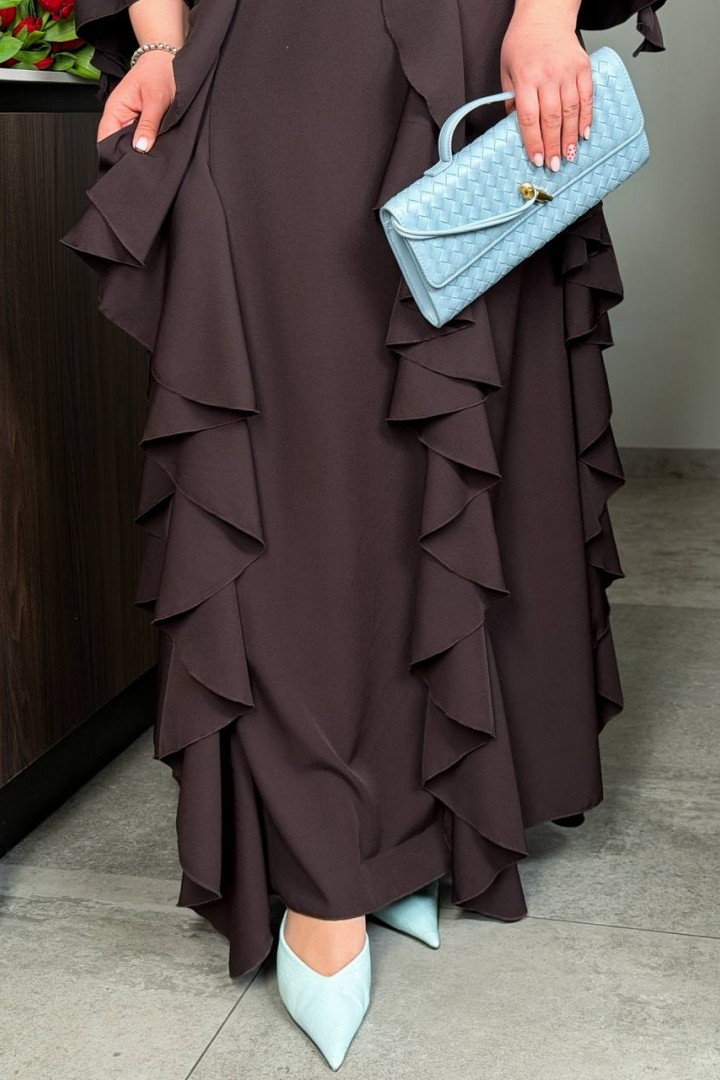 Платье с вертикальными воланами YM-7147.2A24