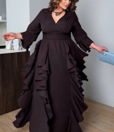 Платье с вертикальными воланами YM-7147.2A24