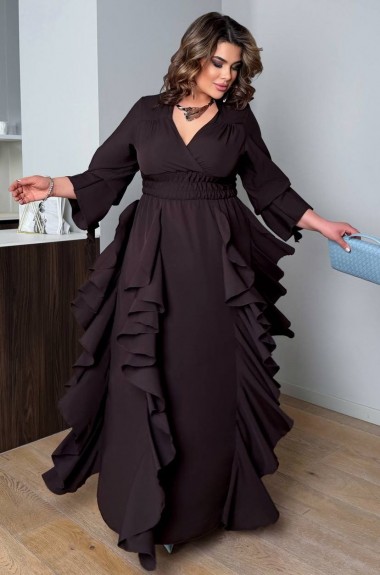 Платье с вертикальными воланами YM-7147.2A24