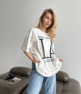 Футболка женская оверсайз с принтом  JAV-704A300