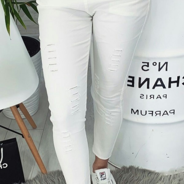 Модные белые джинсы NAV-809