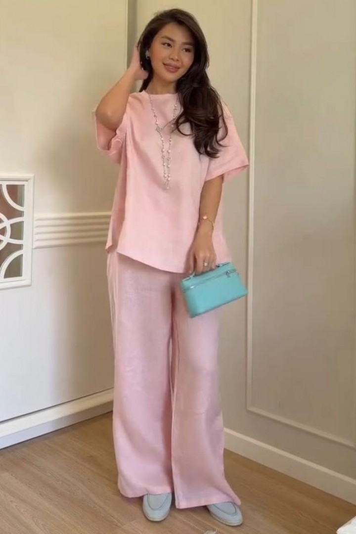 Брючный льняной костюм LOU-1532A750