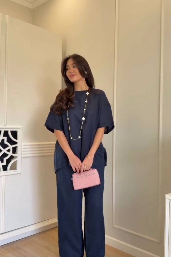 Брючный льняной костюм LOU-1532A750