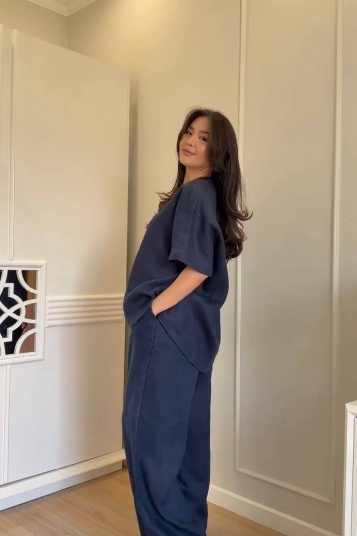 Брючный льняной костюм LOU-1532A750