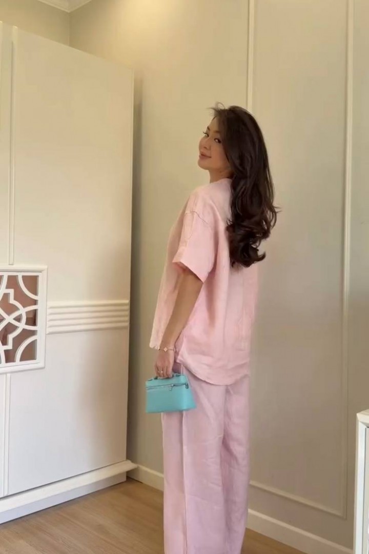 Брючный льняной костюм LOU-1532A750