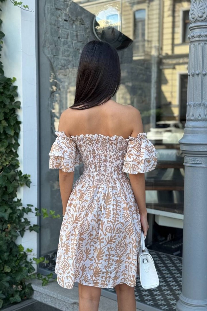 Легкое платье с открытыми плечами MIK-2466A380