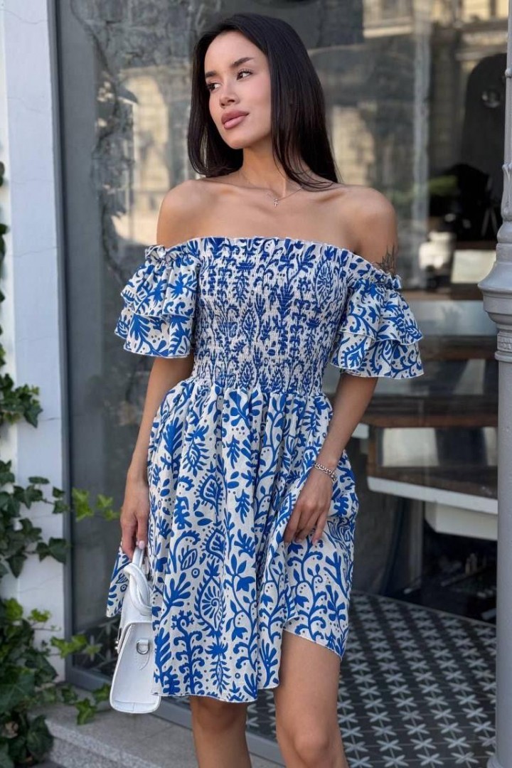 Легкое платье с открытыми плечами MIK-2466A380