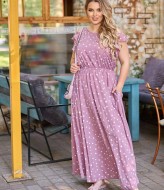 Длинное платье в горошек DG-d41636A350