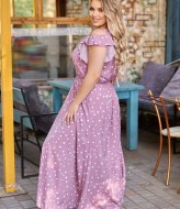 Длинное платье в горошек DG-d41636A350