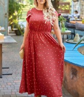 Длинное платье в горошек DG-d41636A350