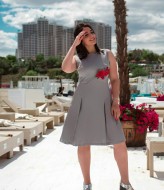 Платье с нашитыми цветами TBY-107A400 Платье с нашитыми цветами TBY-107A400