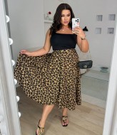 Леопардовая юбка миди GR-05194A400