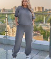 Костюм с лампасами женский  VOJ-1030A740