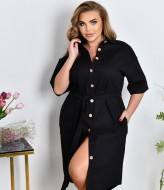 Льняное платье на пуговицах NF-3656A650